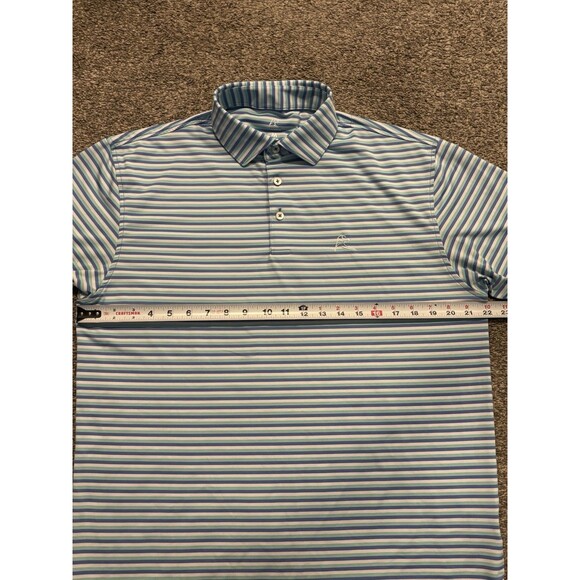 Rhoback Polo Shirt Mens M Blue Stripe Embroidered Casual Performance Golf Lot 3 - Picture 5 of 16